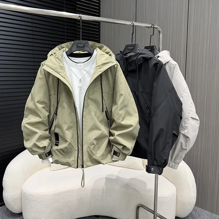 冬季高级感夹克痞帅青少年设计感工装冲锋衣外套网红洋气炸街男装