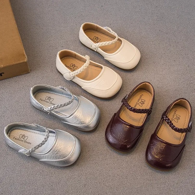 ABC女童皮鞋2025春秋新款儿童鞋子小女孩公主鞋软底豆豆鞋宝宝鞋