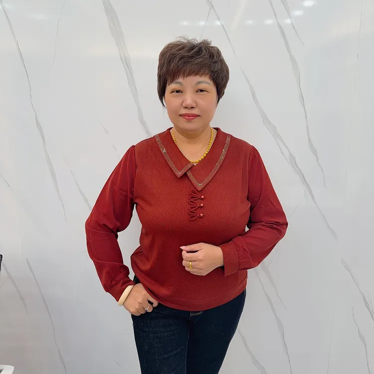 838秋季新款时尚不规则领显瘦妈妈装上衣