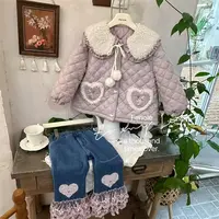 FLL·25冬~爱心贴布加绒牛仔裤53724（童装汉服）