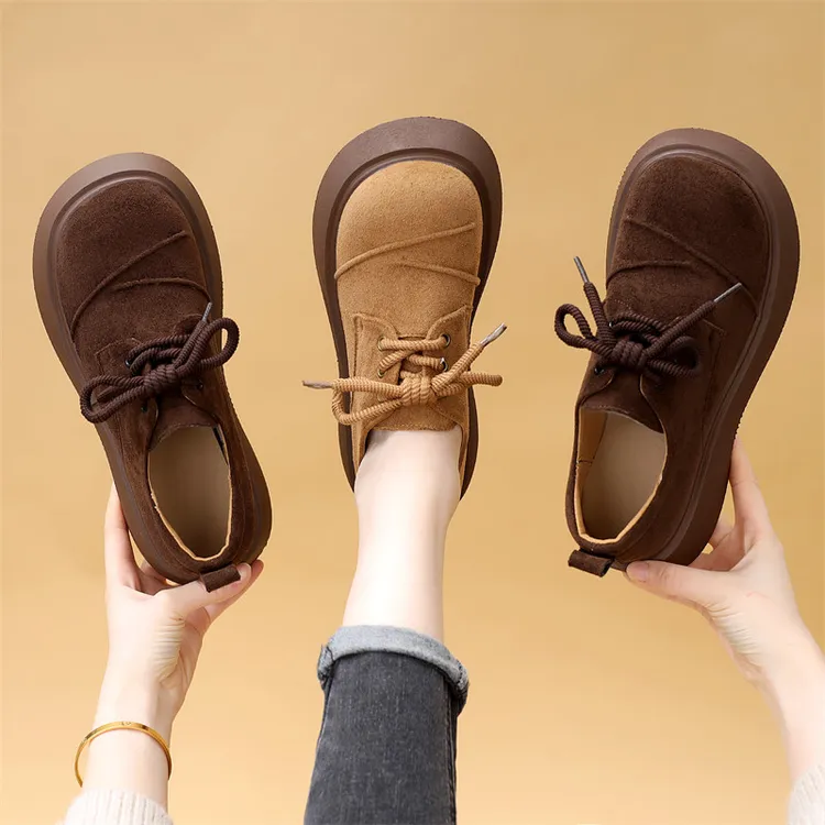 厚底增高乐福鞋女2026春季新款百搭休闲勃肯单鞋配裙小皮鞋大码41