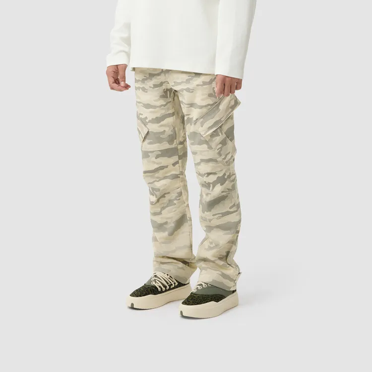 PROCITY斜纹白迷彩战术工装裤多口袋立体剪裁美式大口袋男女长裤