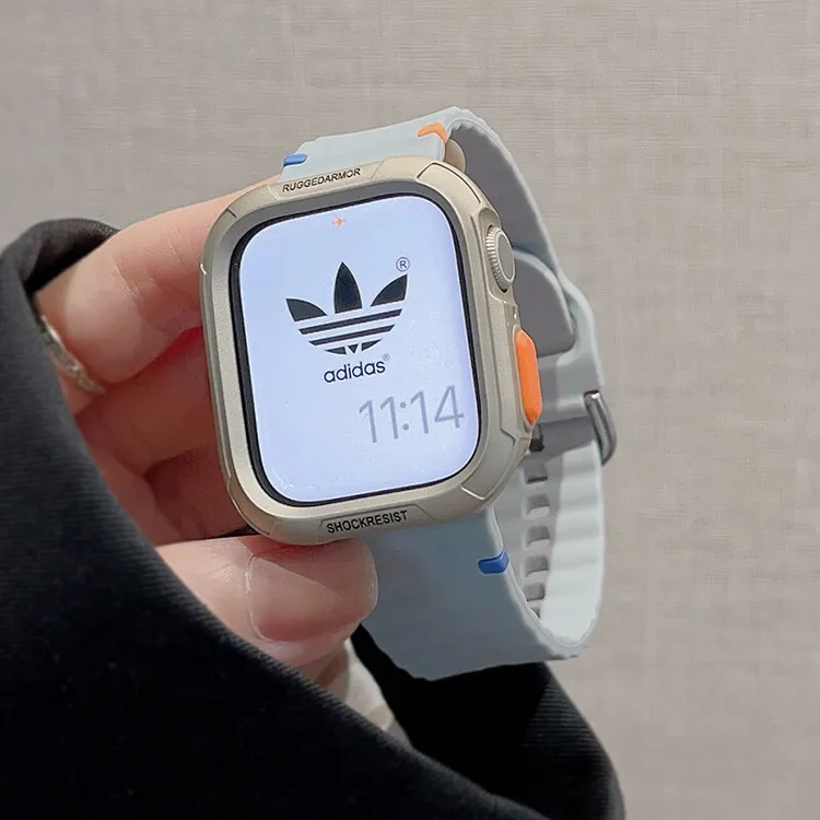 适用苹果s10手表iwatch9表带Applewatch11新款波浪硅胶se运动透气