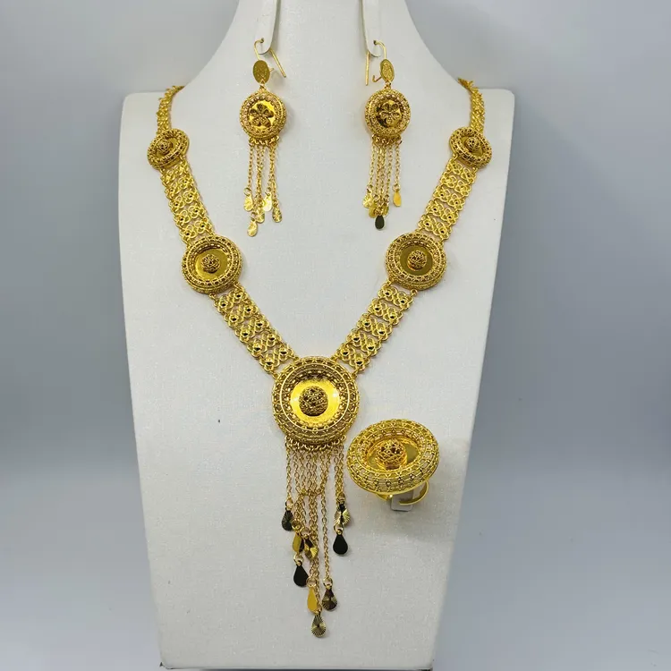 铜项链 TJ308 铜首饰 项链耳环戒指三件套