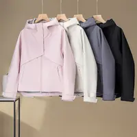 FUJIA STYLE新款时尚百搭简约气质休闲纯色连帽冲锋衣外套D509