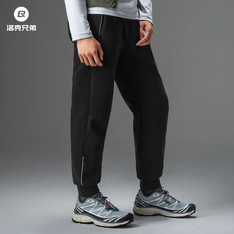 洛克兄弟休闲骑行长裤户外自行车运动裤抓绒保暖束脚款男款秋冬季