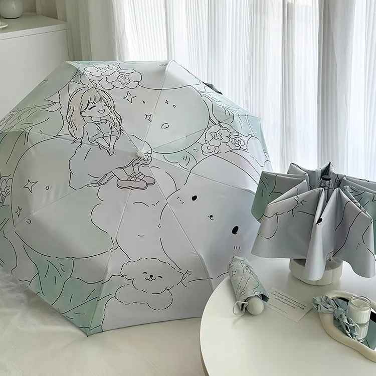晴雨伞两用全自动折叠小巧便携遮阳伞防晒防紫外线太阳伞女可爱