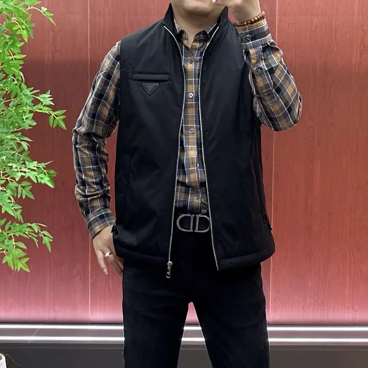 8828马甲 【杨会长名品男装】男士秋款倒三角皮牌儿马甲•绅士