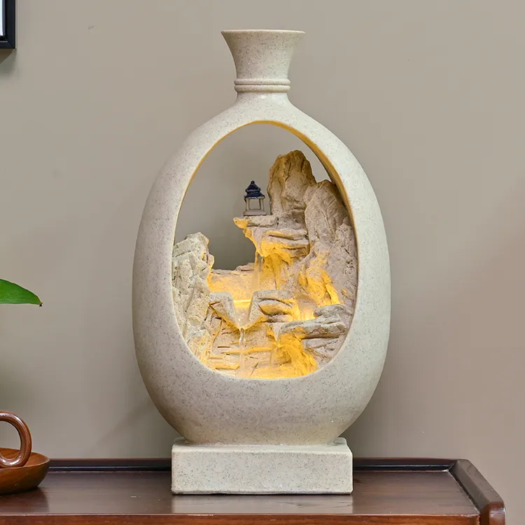 假山喷泉流水摆办公室客厅电视柜桌面装饰品循环水景乔迁开业送礼