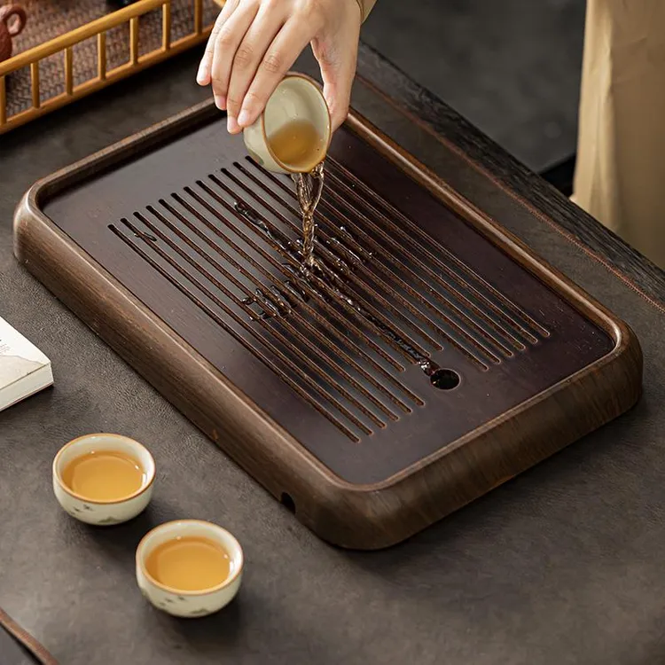 2025新款茶盘家用高档小型沥储水式茶台功夫茶具竹茶海干泡台托盘