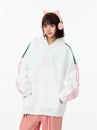 风格宽松印花连帽正肩显瘦白卫衣时尚休闲卫衣【E区】5527 E29-5