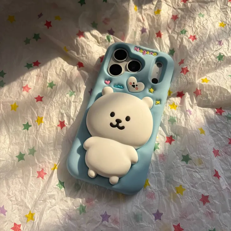 适用iPhone小米|自嘲熊支架小熊可爱17创意防摔硅胶手机壳