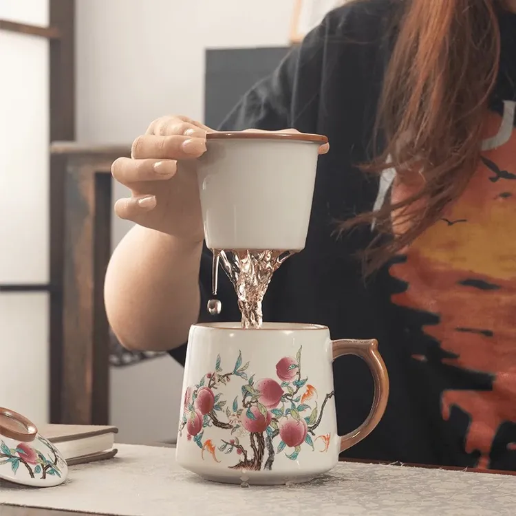 【陶制】陶瓷茶杯茶水分离家用泡茶过滤个人专用女士中式杯子办公室