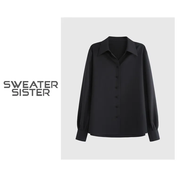 通勤气质长袖衬衫简约百搭职业衬衣女209-608