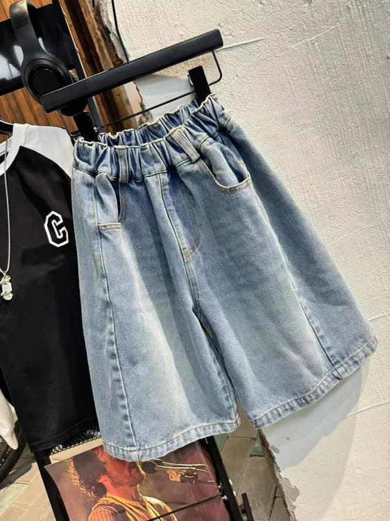 吾2025【Y】4月6日 儿童男童女童蓝色百搭牛仔短裤5195-