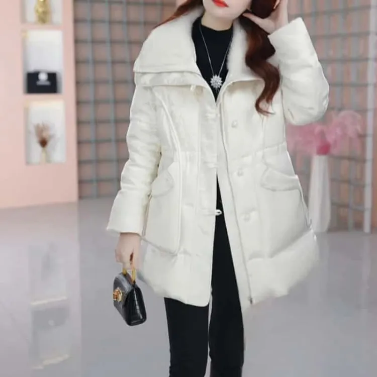 国风冬季新款时尚气质白鸭绒百搭休闲收腰减龄洋气保暖羽绒服外套