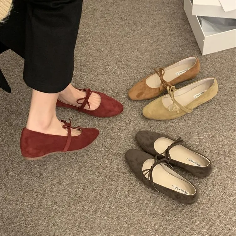 温柔奶奶鞋春季系蝴蝶结玛丽珍单鞋百搭休闲圆头内增高芭蕾鞋瓢鞋