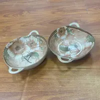 山茶花双耳锅大汤碗泡面碗陶瓷餐具