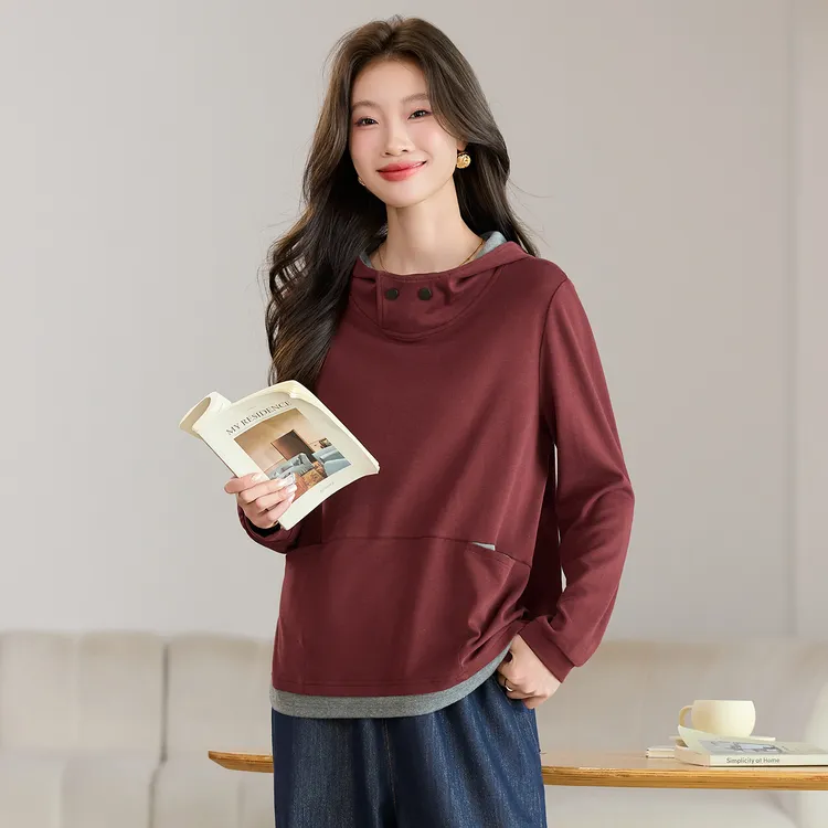 休闲连帽卫衣女2025秋季新款时尚百搭高级感洋气减龄小个子上衣女