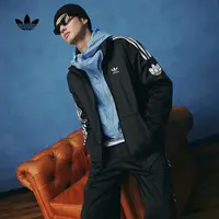 流光风 阿迪达斯三叶草 经典三条纹双拉链宽松运动外套男女JL8396