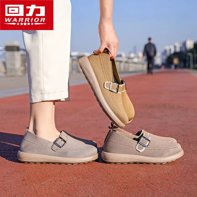 回力老北京妈妈鞋2026新款飞织透气中老年舒适防滑妈妈鞋软底软面商品图