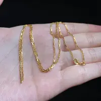 925银银制品 【玉总专属】925银金色长方格项链多样性发一B040301