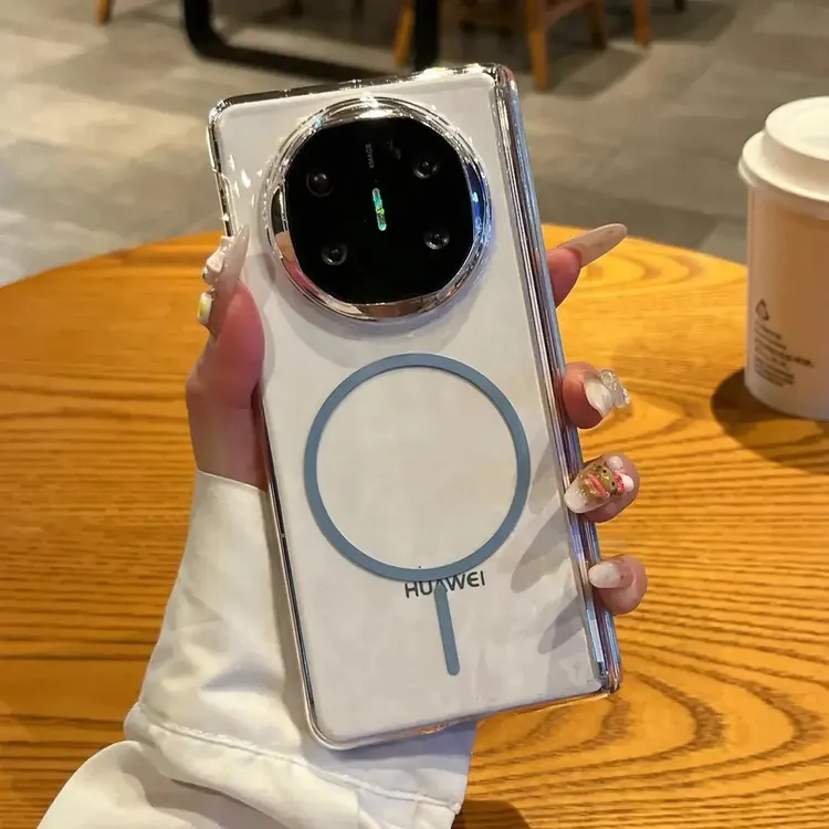 适用华为MateX6手机壳X5典藏版X3折叠屏磁吸中轴超薄磁吸充电透明