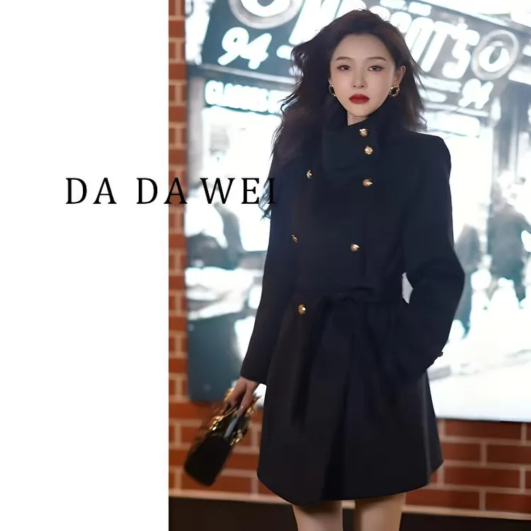 新款秋冬时尚显瘦轻奢毛呢外套大衣女秋冬高级感穿搭晚宴场合女装