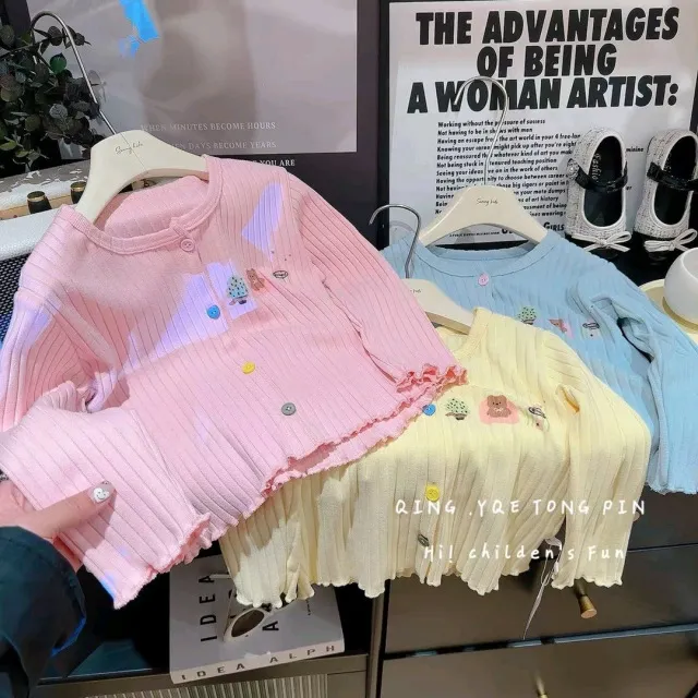 女孩针织开衫秋季新婴儿女孩韩式夹克多功能和可爱的儿童服装上衣