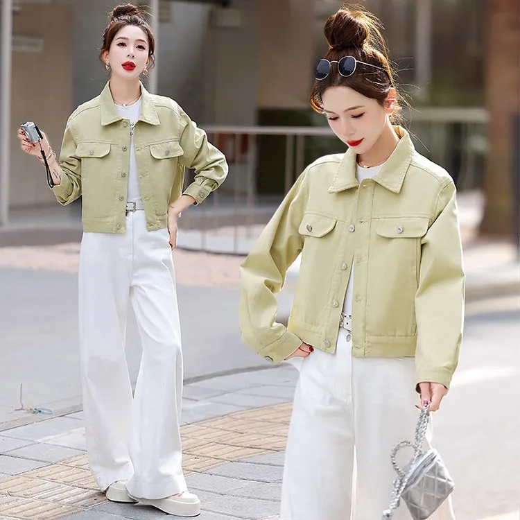 粉色牛仔外套女2025春秋新款小个子洋气减龄短款显瘦休闲夹克上衣