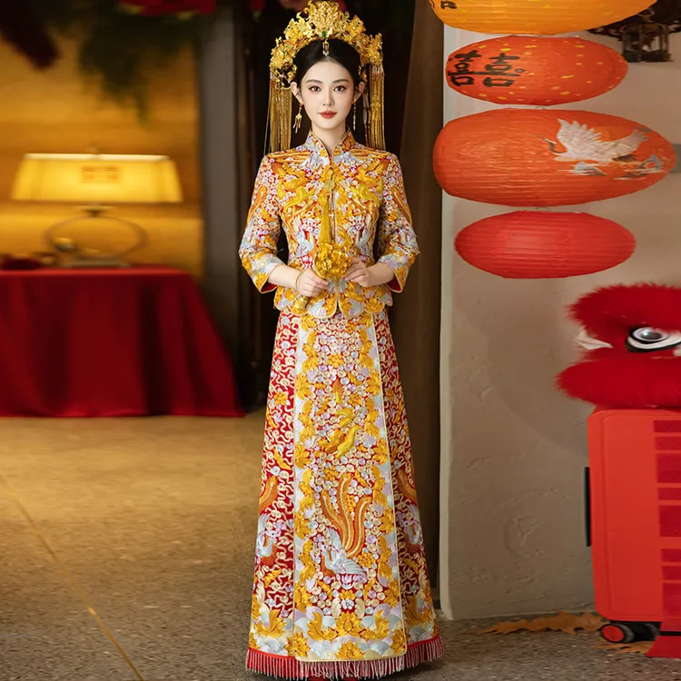 新中式龙凤褂2026新款敬酒服显瘦新娘服结婚秀禾服出阁服喜服大码