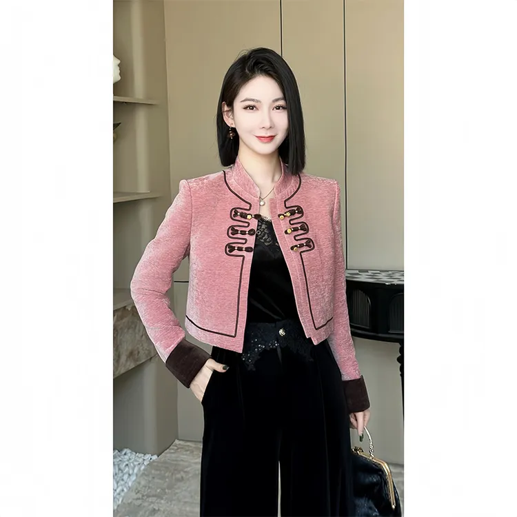 格娜2025新款秋冬国风新中式女装外套新款时尚洋气百搭女装裤套装