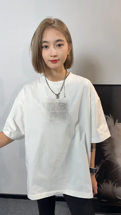 无品牌简欧风重磅T恤380g透气T恤刺绣韩版复古-