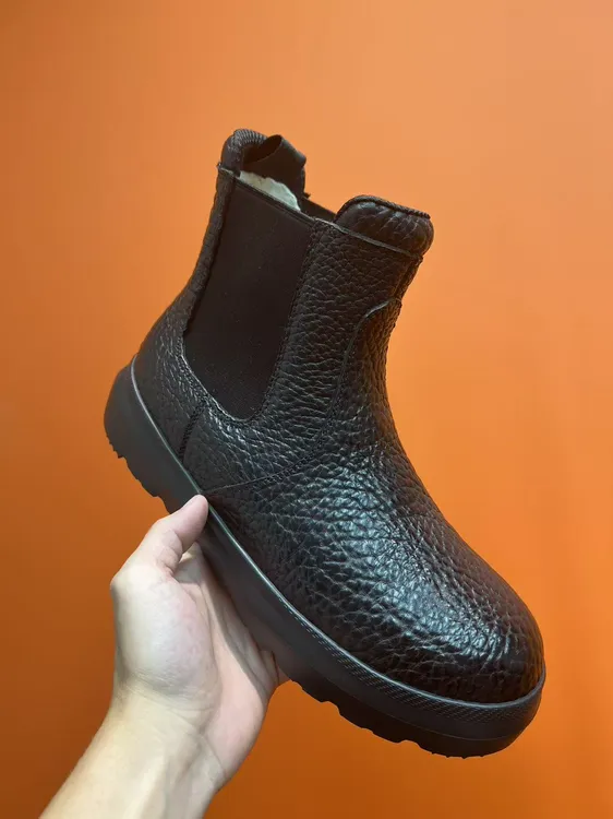 男鞋野牛切尔西羊毛靴休闲时尚商务