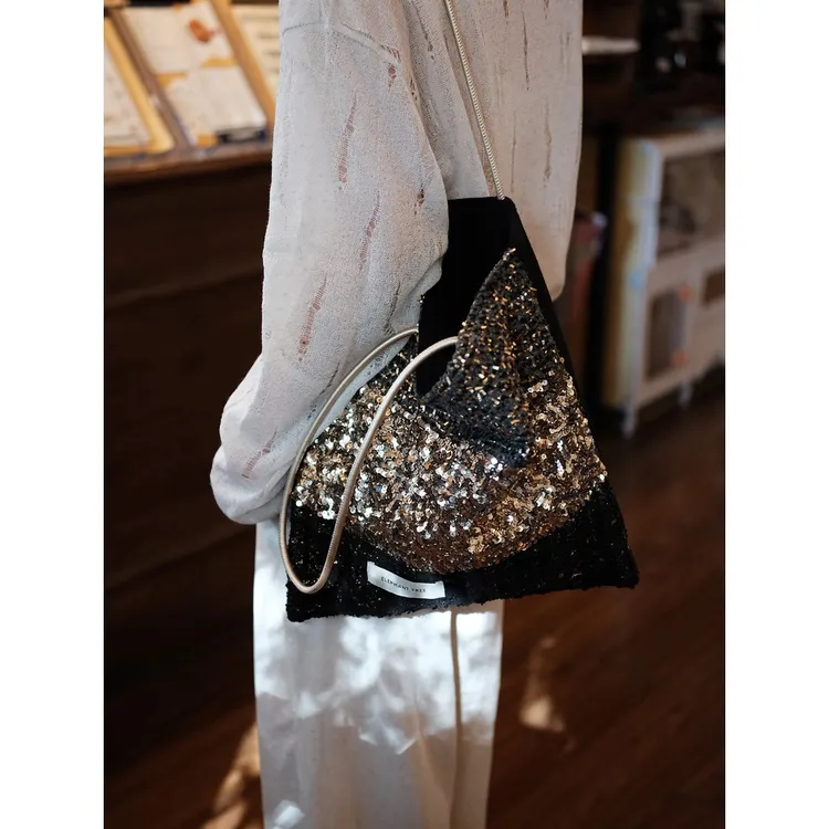 小众时髦高级美拉德金时尚百搭单肩包帆布包大容量小众包包礼物