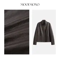 MOOI MONO"纽约中古"显瘦气质时尚百搭小立领短皮衣外套 W462L53