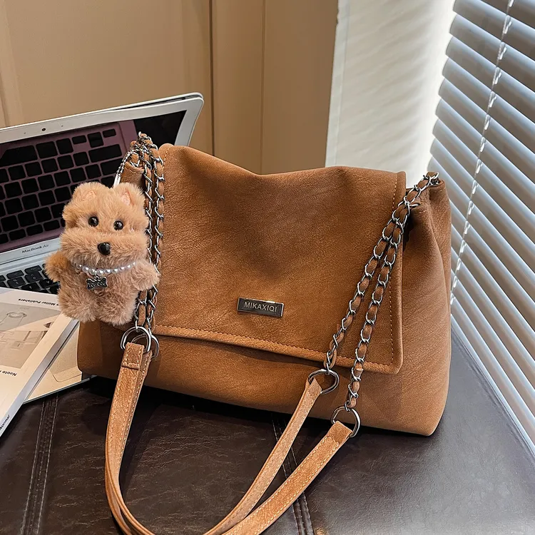 上班通勤包包女式2025新款秋冬高级感复古百搭单肩包大容量链条包