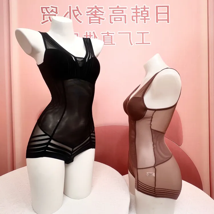 超薄连体衣无钢圈薄杯免文胸聚拢内衣显瘦提臀束身美体韩单塑身衣