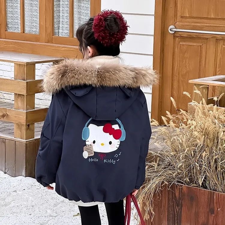 女童棉服外套2025新款冬装派克服小女孩洋气加绒加厚冬季儿童棉衣