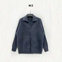 3CC【高织松弛】极简翻领羊绒羊毛拉毛套头大版毛衣89230