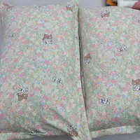 加密小斜纹枕套一对 内颈48.×74（+-5cm）【花园兔-绿】信封枕套