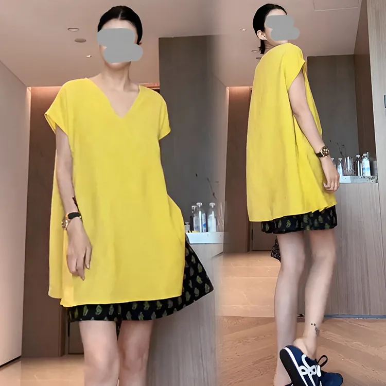 时尚休闲百搭白色v领开叉短袖衬衫2026夏季新款简约好看宽松上衣