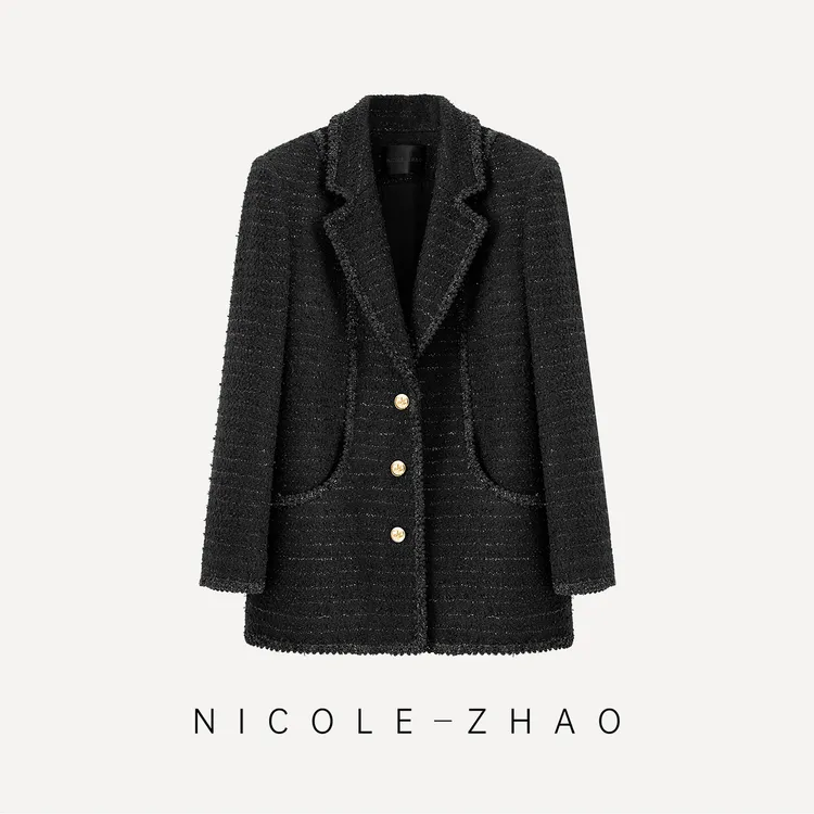 4NWT016【贵姐NICOLE】短款轻奢时尚气质亮闪闪小香风外套