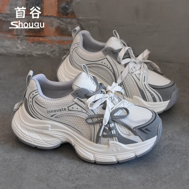 shougu/首谷超火爆款厚底老爹鞋女2025新款休闲百搭轻便运动鞋潮