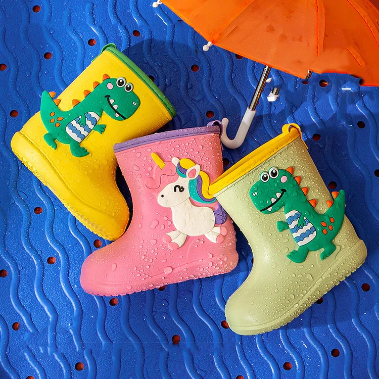 儿童雨鞋卡通图男女童宝宝学生胶鞋雨靴四季小孩水鞋