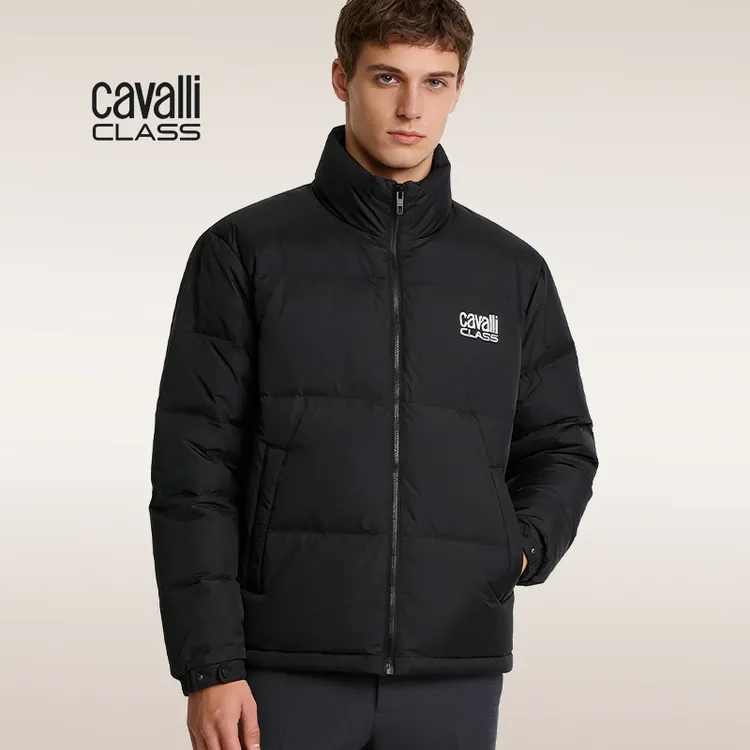Cavalli Class25秋冬男士保暖外套拉链立领小标logo休闲CFC28