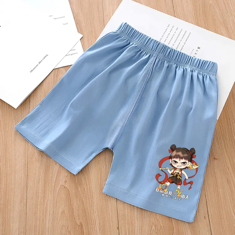 儿童潮酷牛仔短裤2025夏季新款烫画仿牛仔宝宝薄款透气休闲五分裤