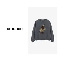 Basic House/百家好长袖针织时尚休闲百搭宽松羊毛衫-B0625B5QYM2
