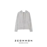 Z common秋季减龄百搭休闲时尚纯色连帽长袖卫衣外套 2504020