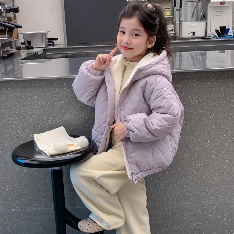 女童秋冬装棉袄外套2025新款儿童冬季中大童加绒加厚甜美棉衣棉服